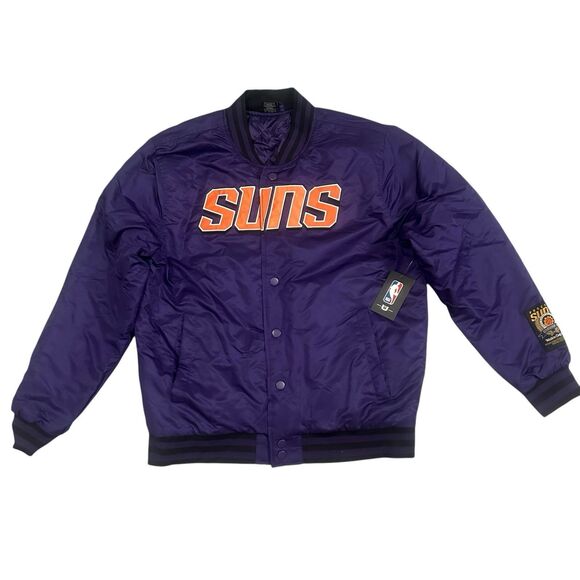 NWT NEW Phoenix Suns SATIN BOMBER Varsity Jacket-NBA-Men’s L-MSRP $125